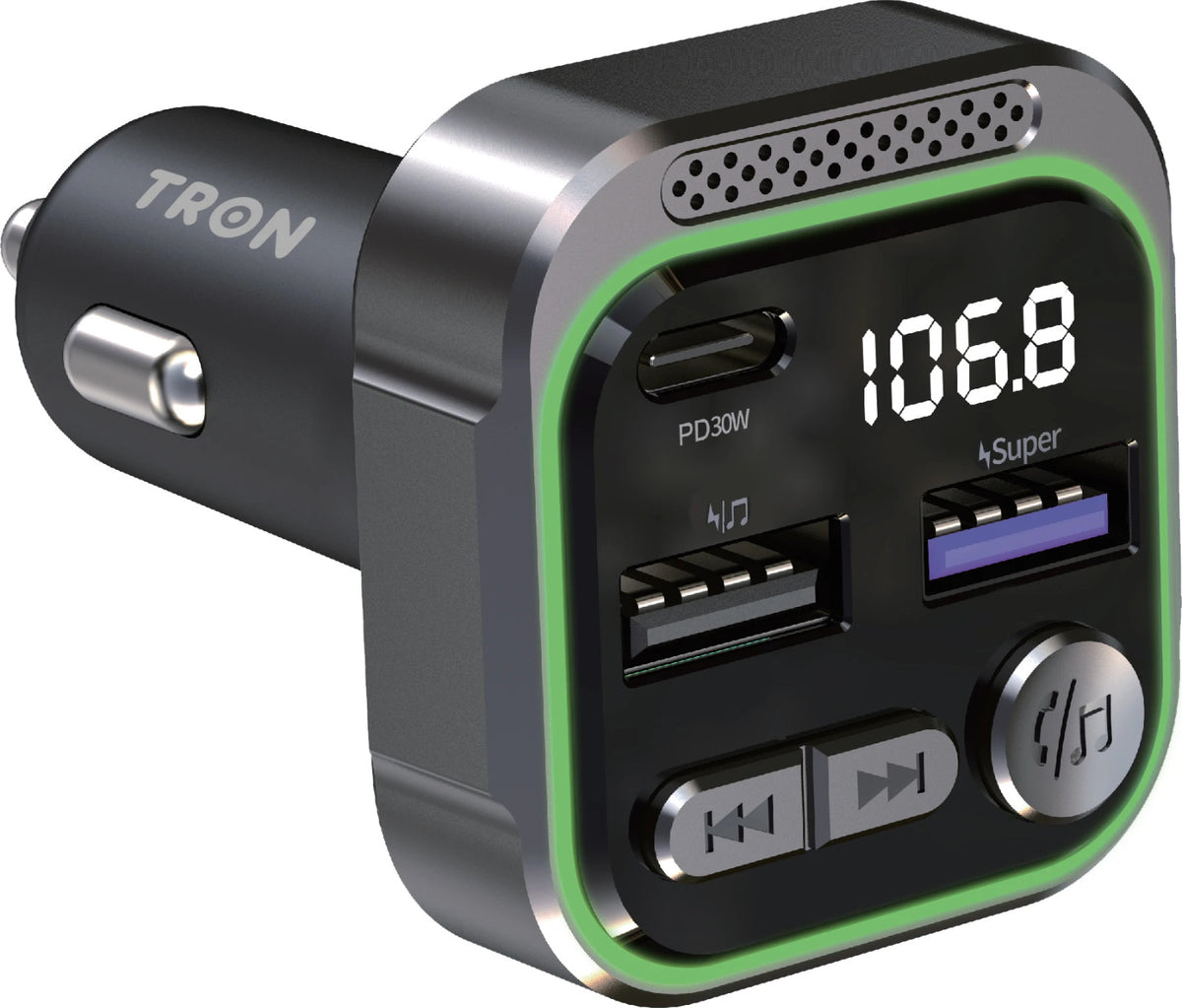 TRON 48W Bluetooth 5.3 FM Transmitter Car Adapter (PD30W & QC18W)with Mic ,MP3