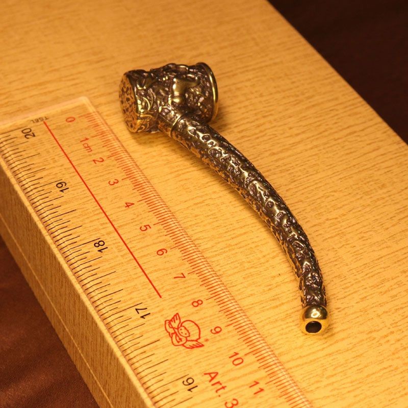 Antique Brass Pipe Horse Success Design Vintage Tobacco Pipe 110mm