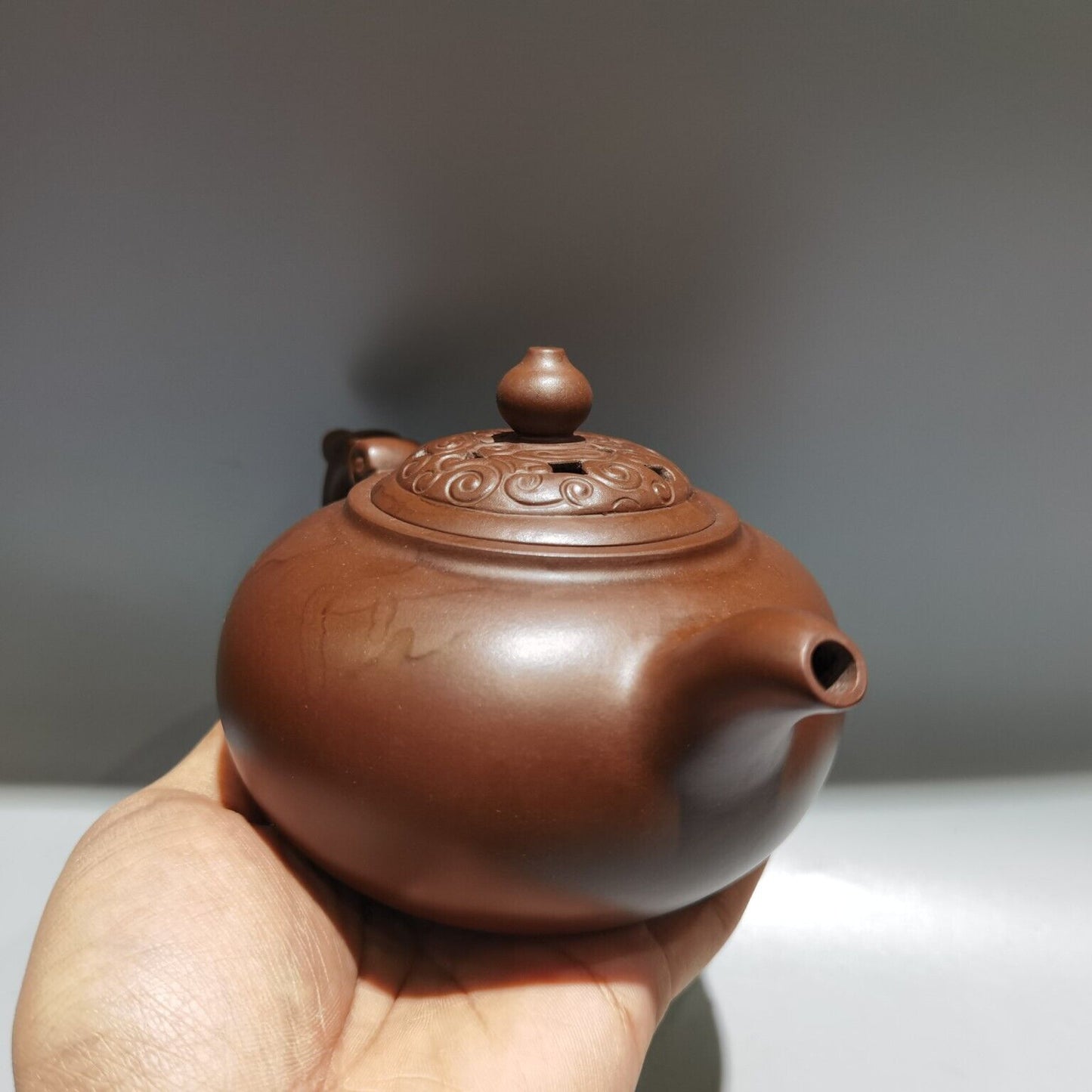 Vintage Chinese Yixing Purple Clay Teapot Zisha Ceramic Carving Dragon Teaware