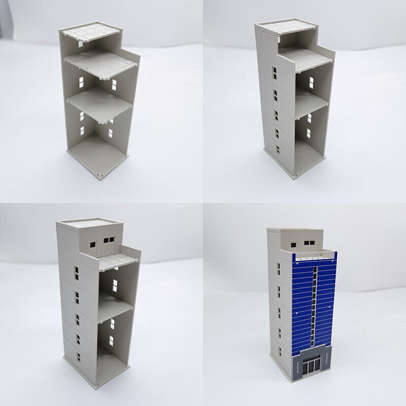 1:150 N Scale Building Railway Scenery Layout Modern City Office Blue Model