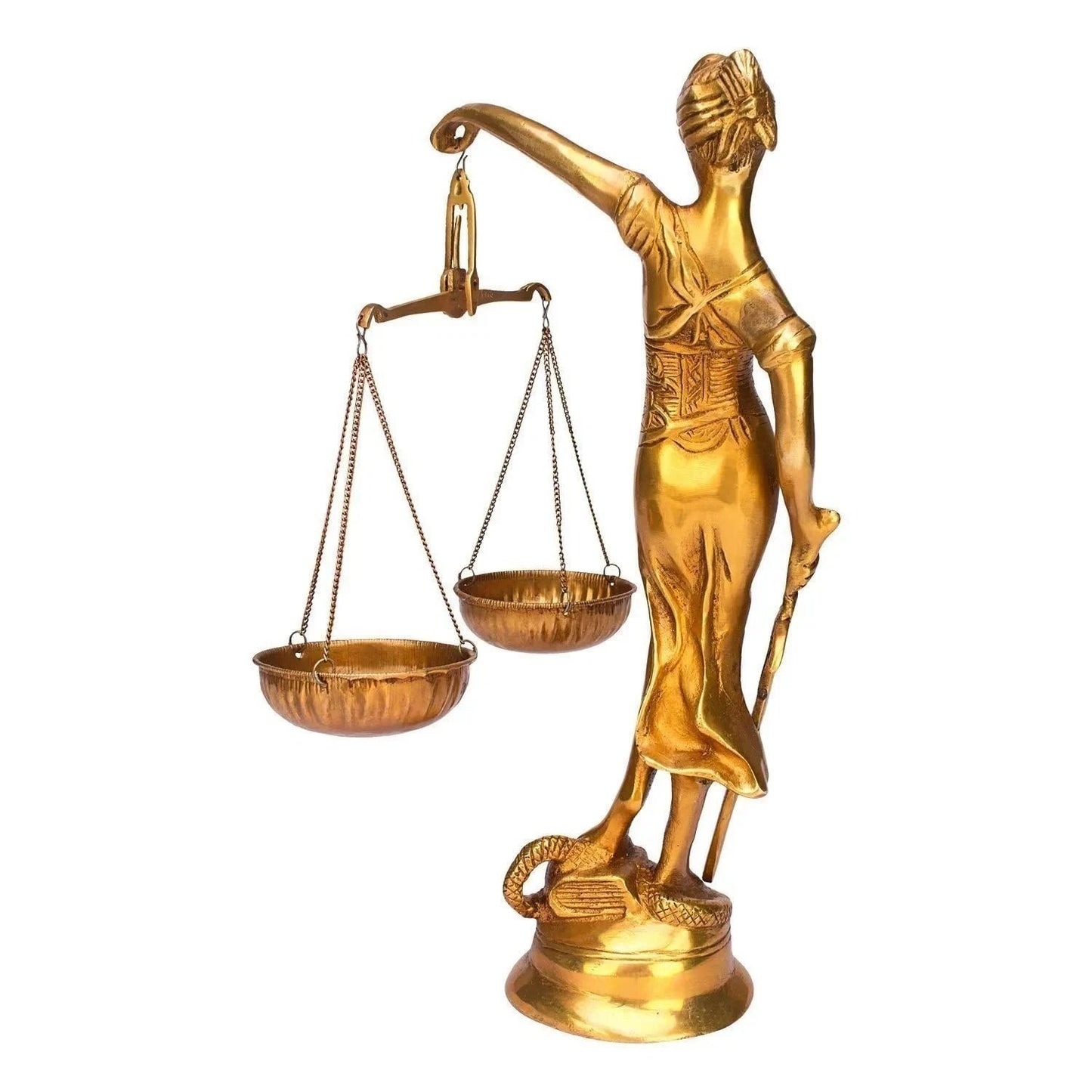 Brass Blind Folded Justice Lady Lawyer Judge Statue Idol Sculpture Figurine