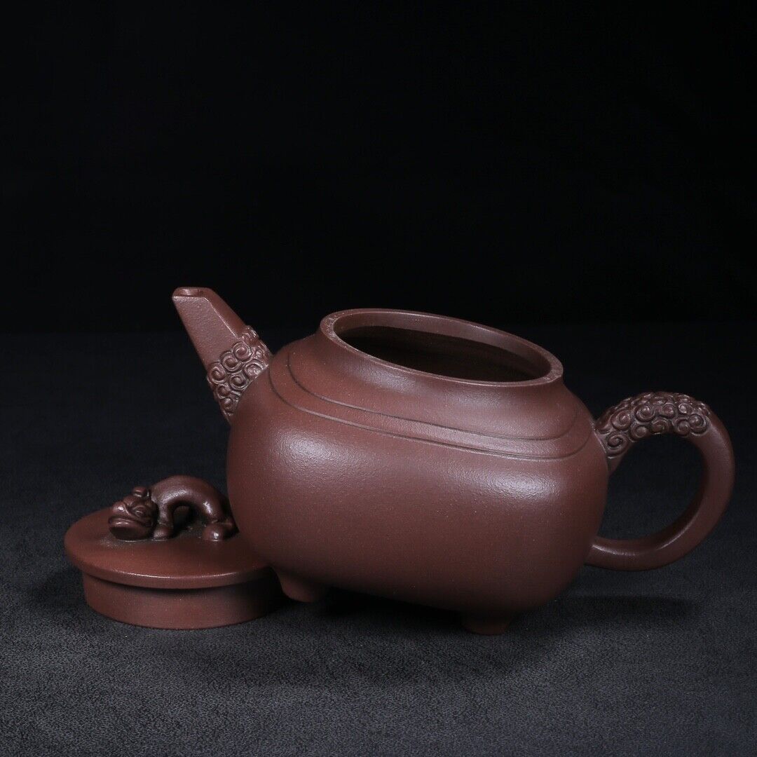 Chinese Yixing Zisha Clay Handmade Exquisite Teapot (四方 底款:金鼎商标)
