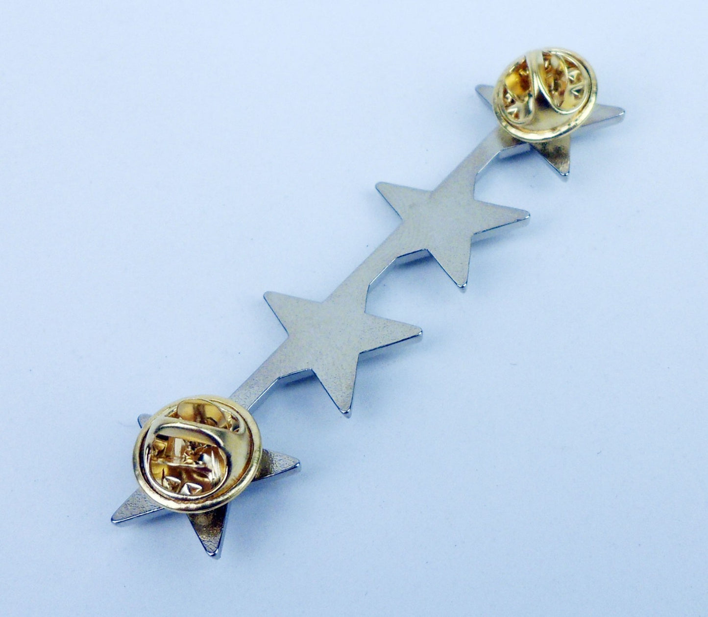 SILVERY METAL US MILITARY BERET STARS BADGE PIN INSIGNIA / U.S. RANK PIN