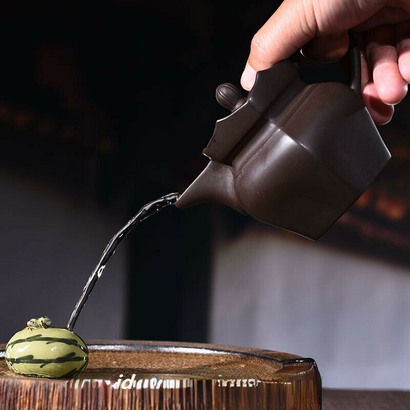 230ML Chinese Yixing Zisha Pottery Teapot Handmade Monk Hat Pot Kung Fu Tea Pot