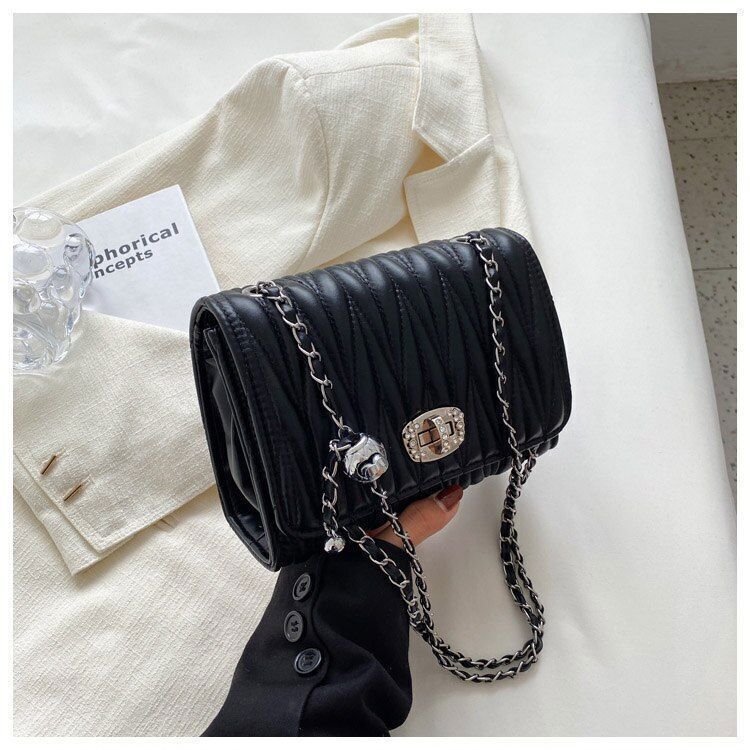 Leather Handbag Chain Handle Shoulder Messenger Bags Small Square Bag 14*20*7 CM