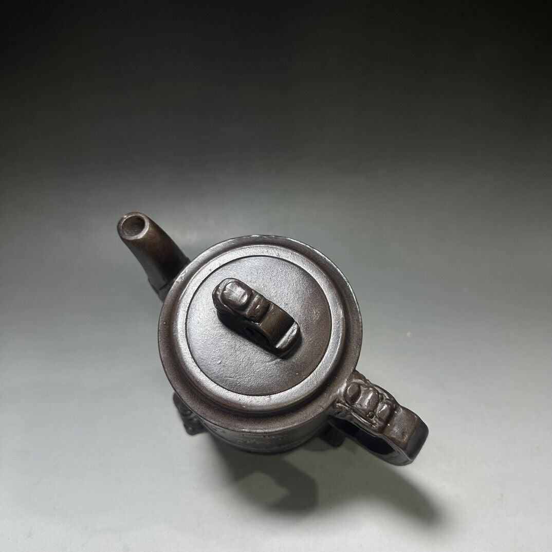 Chinese Yixing Zisha Clay Handmade Exquisite Teapot (高 龍三足 底款:陈鸣远)