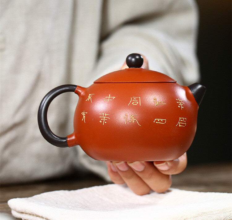 Handmade Tea Pot on Sales Real Yixing Zisha Zhu Clay Marked Pot Crane Relief Pot