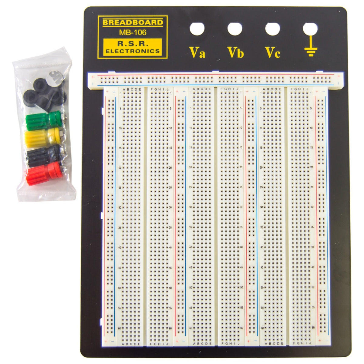 Solderless Breadboard with Aluminum Backplate, 2390 Tie Points, 4 Binding Posts