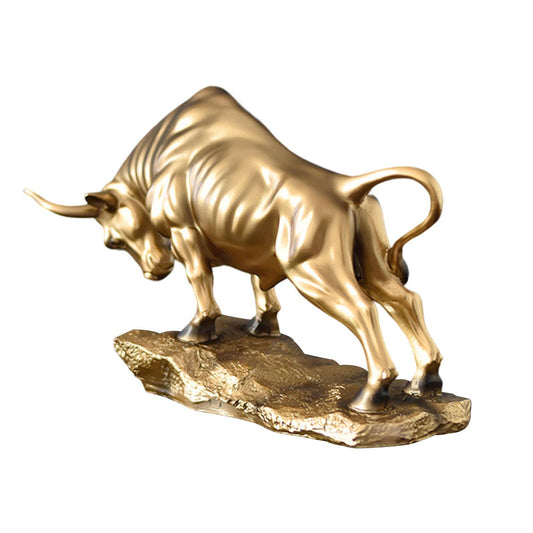 Bull Figurine Cattle Statue Animal Sculpture Crafts for Desktop Living Room