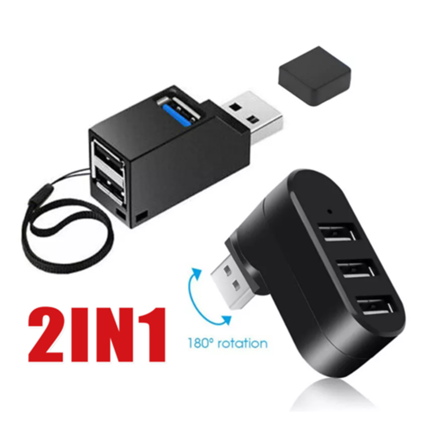 3 Port High Speed USB 3.0 Multi HUB Splitter Expansion Desktop PC Laptop Adapter