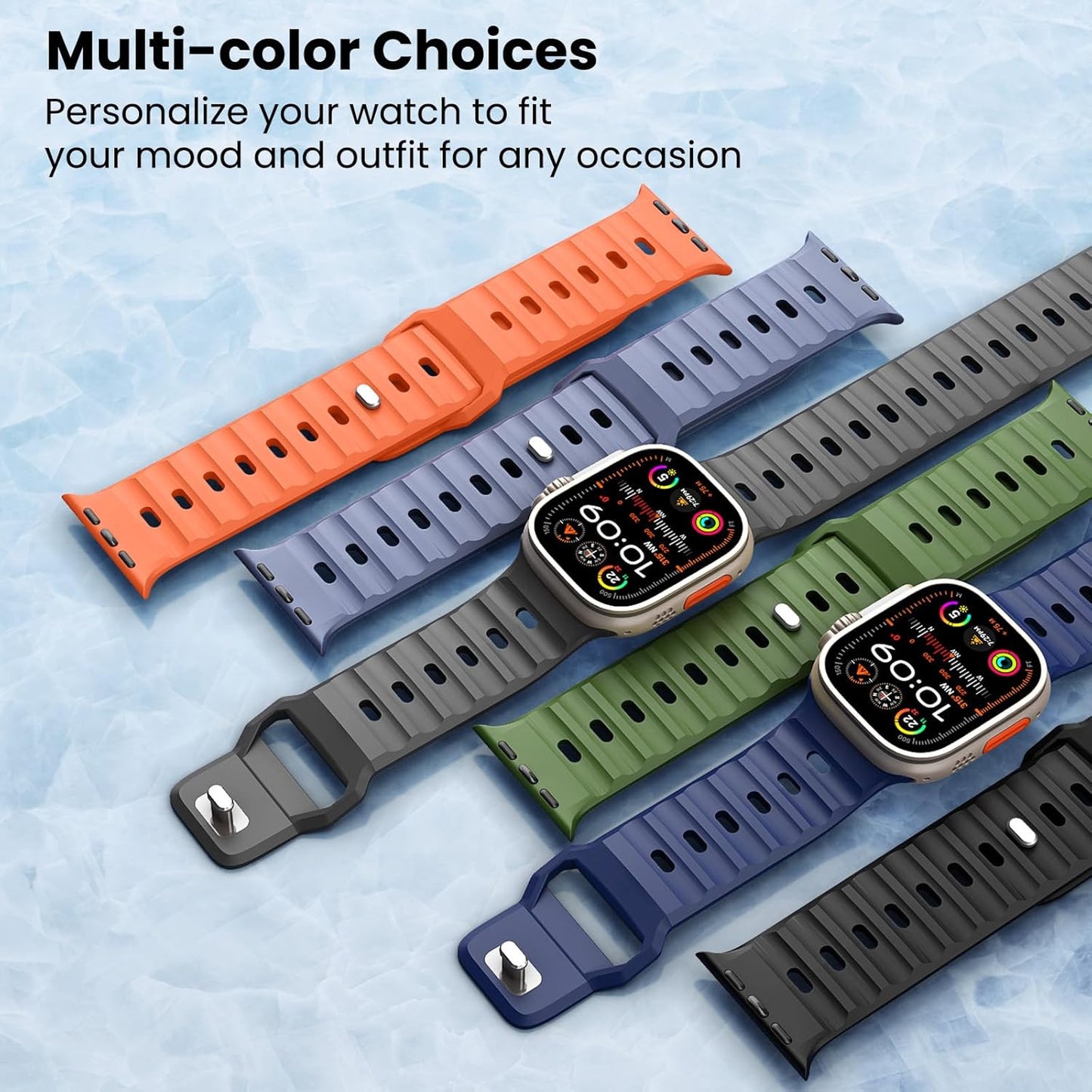 6 Pack Sport Bands Compatible with Apple Watch Ultra 3/2/1 49Mm 46Mm 45Mm 44Mm 4