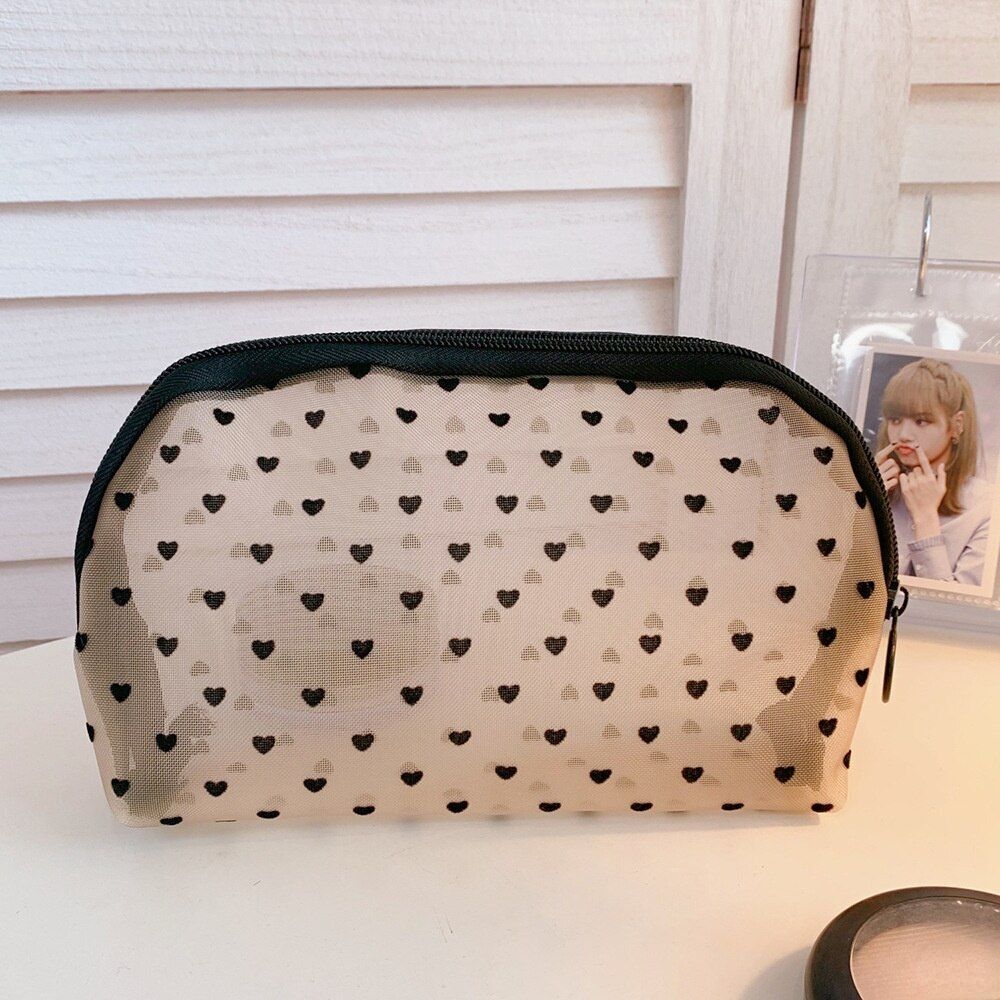Mesh Cosmetic Bag Travel Storage Makeup Bag Organizer Pouch Portable Beauty Case