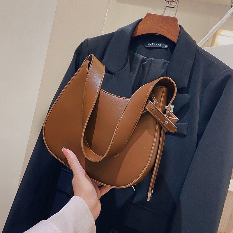 Synthetic Leather Shoulder Bag Handbag Crossbody Bag Vintage Messenger Purse 1PC