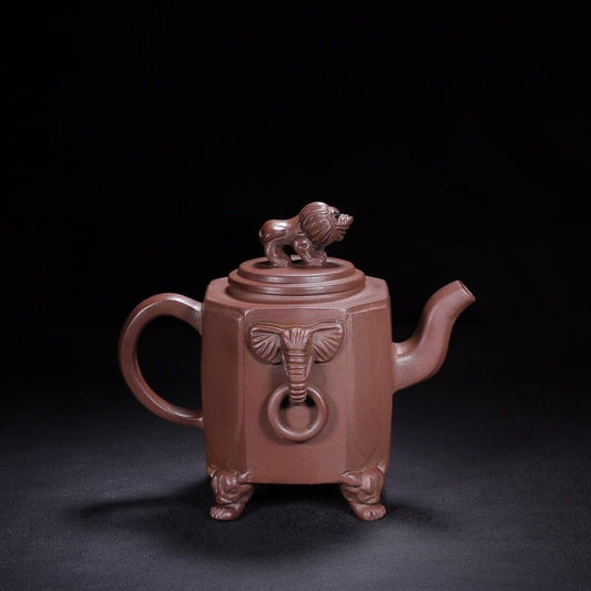 Chinese Yixing Zisha Clay Handmade Exquisite Teapot (威震八方 底款:施小马)