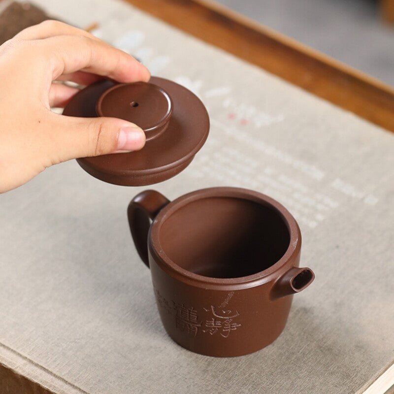 Original Ore Real Yixing Zisha Purple Grit Tea Pot Lotus Flower Carve Master Pot