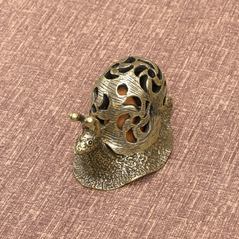 Pure Copper Mini Snail Small Ornament Desk Decoration Tea Pet Incense Holder