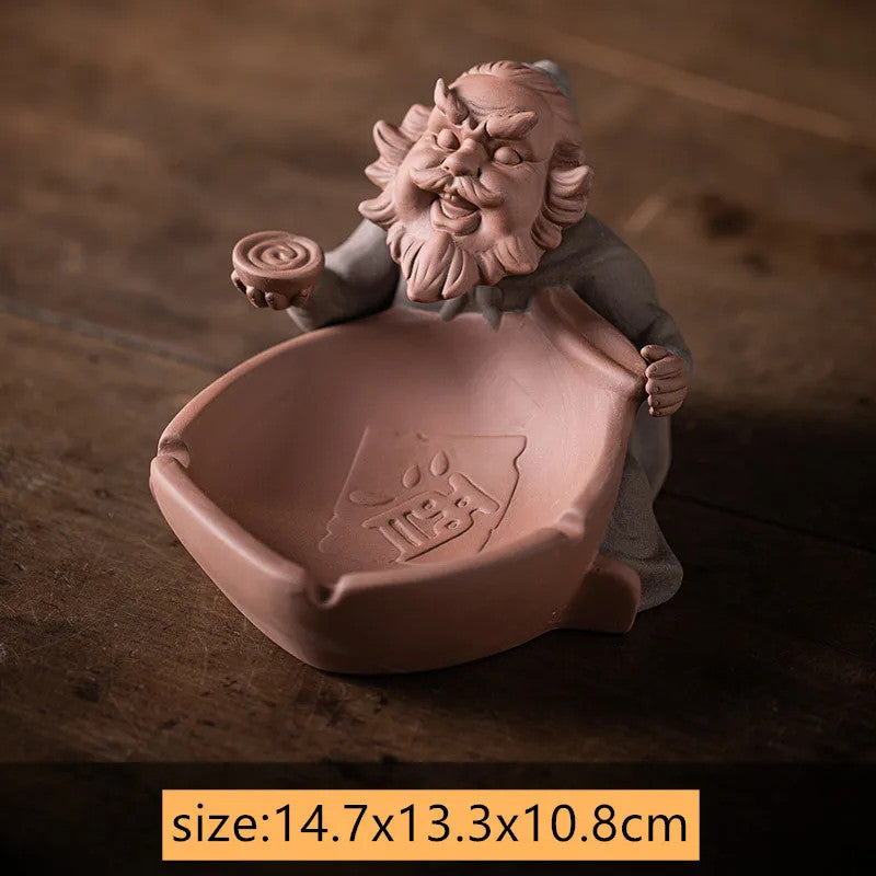 Chinese Purple Clay Tea Pet Handmade Sculpture Crafts Statue Accessories Teaware