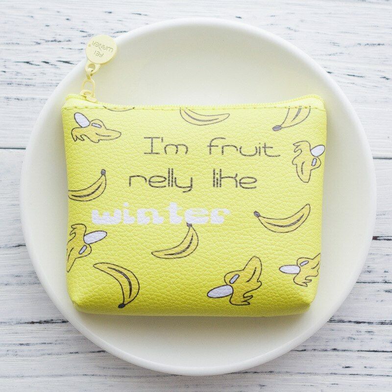Lady Fruits Pouch Bag Small Wallet PU Leather Women's Cash Money Card Coin Purse