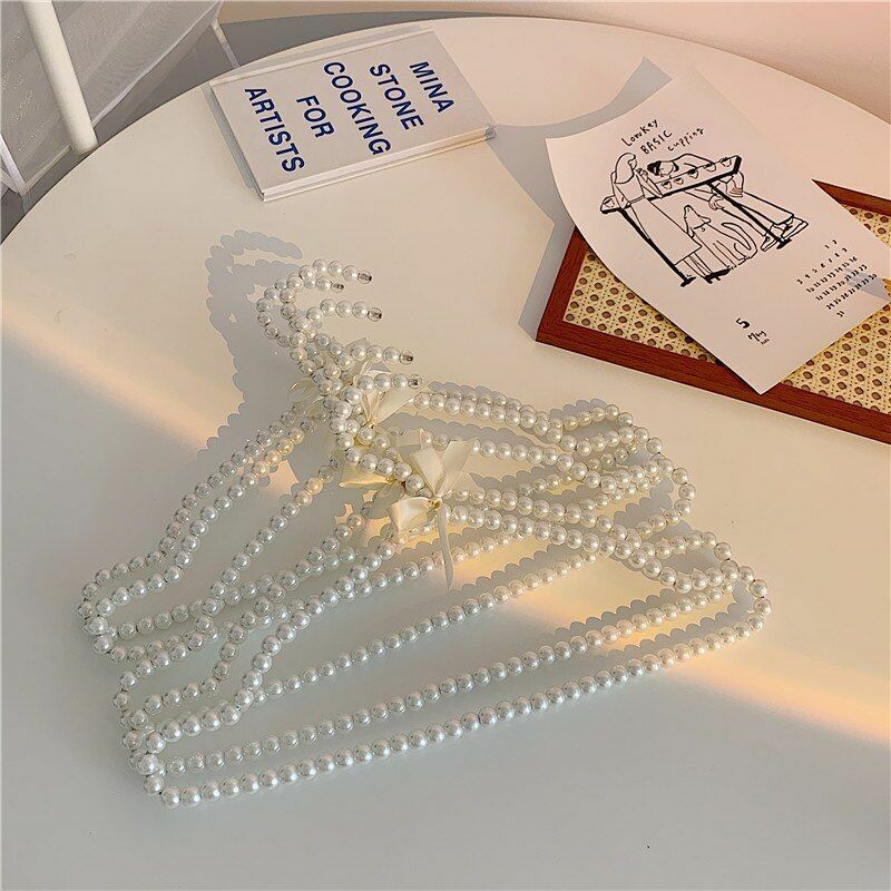Clothes Hangers Glittering Powder Transparent Pearl Skirt Rack Plastic 40x23.5cm