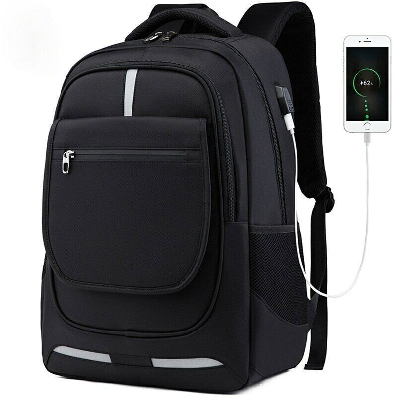 Men Backpacks 17 Inch Laptop USB Charging Bag Anti-theft Fashion Travel Rucksack