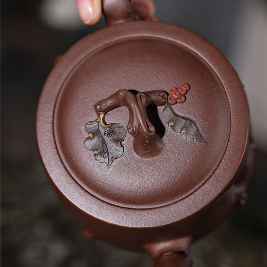 Full Handmade Teapot Collectible Purple Clay Original Ore Zisha Master Pot 170ml