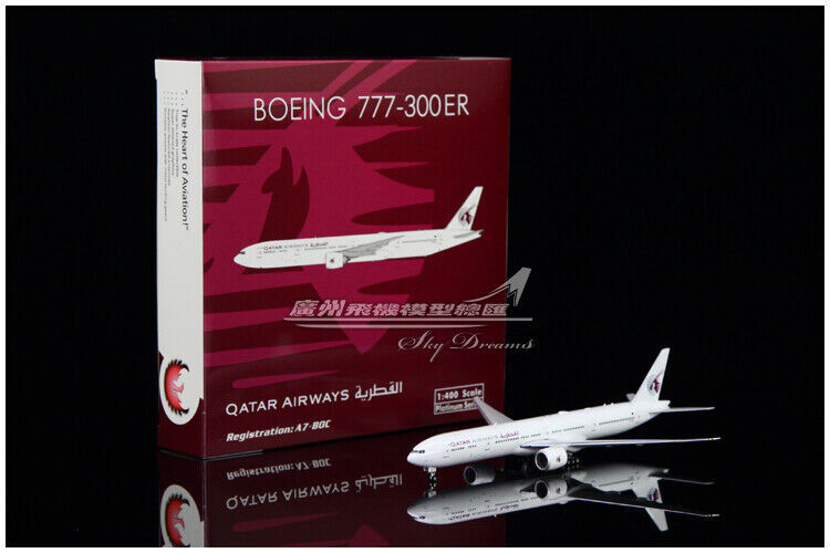 1:400 Phoenix QATAR AIRWAYS BOEING 777-300ER Passenger Airplane Diecast Model