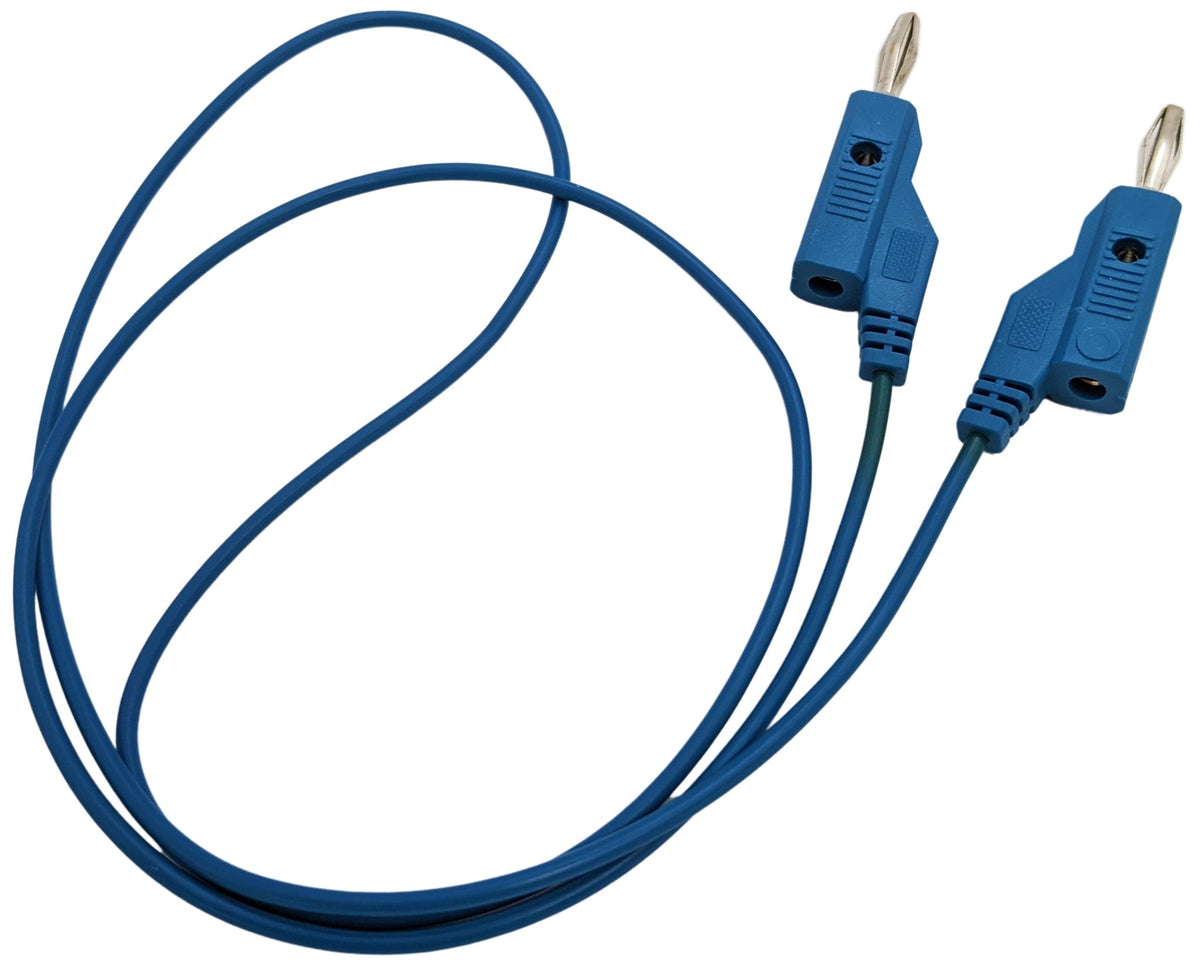 36-inch Blue Banana to Banana Test Lead, Stackable Plugs