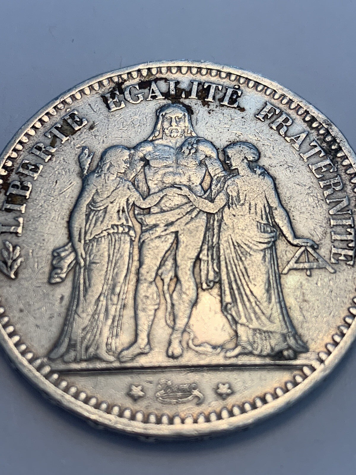 1873 France 5 Francs Silver Hercules Coin Old History Art Culture Money 法国大力神银币