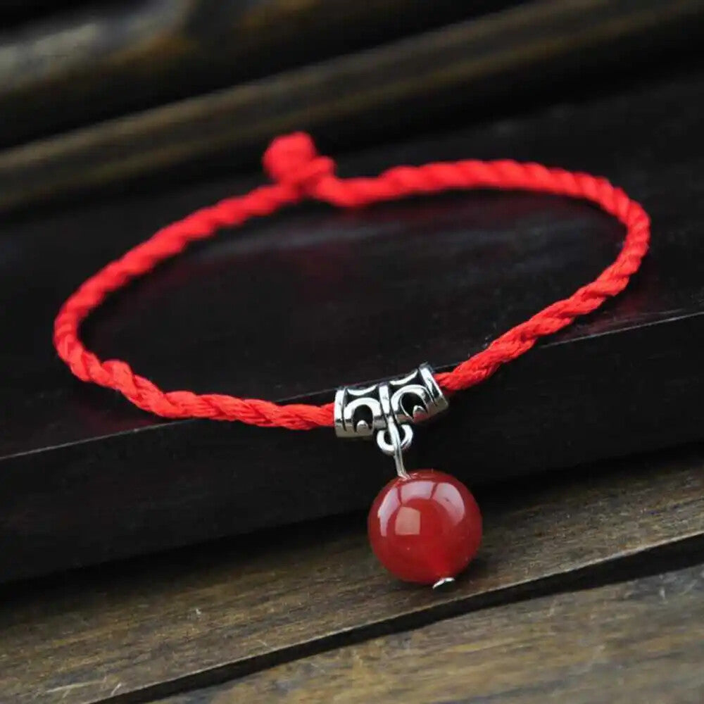 Buddhist Charm Lucky Red Rope Bangle Budda Beaded Meditation