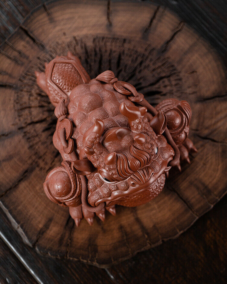 Yixing, China Handmade Purple Sand Big Red Envelope Clay Haoquan Tea Pet Decoration Toad-