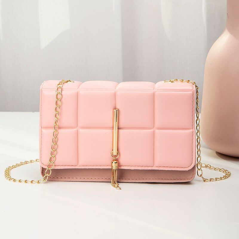 Synthetic Leather Shoulder Bag Chain Rhomboid Crossbody Purse Handbags Phone Bag