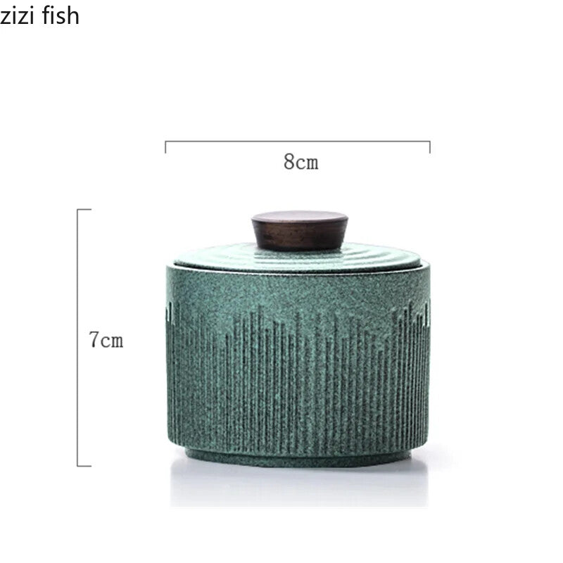 Small Tea Caddy Jar Sealed Jar Decorative Tank Tea Box Portable Tea Can Tea
