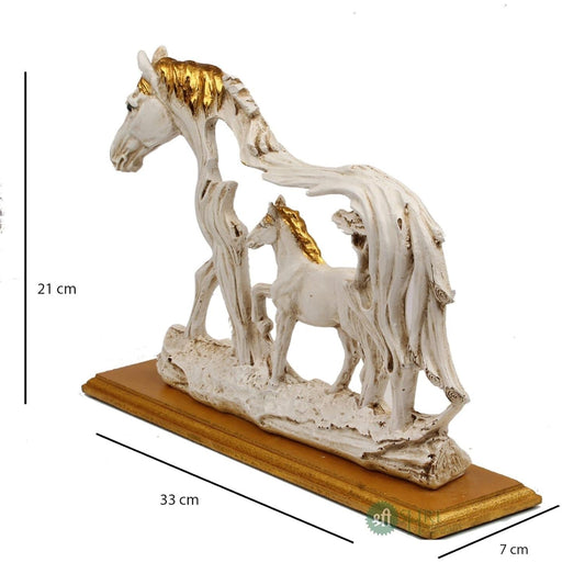 Polyresin Horse Statue with Baby Horse Animal Idol Figurine Gifts for Home Decor