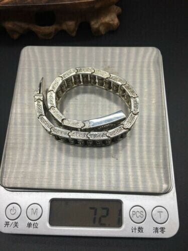 Asian chinese old miao silver hand cast statue bracelet jewel cool gift