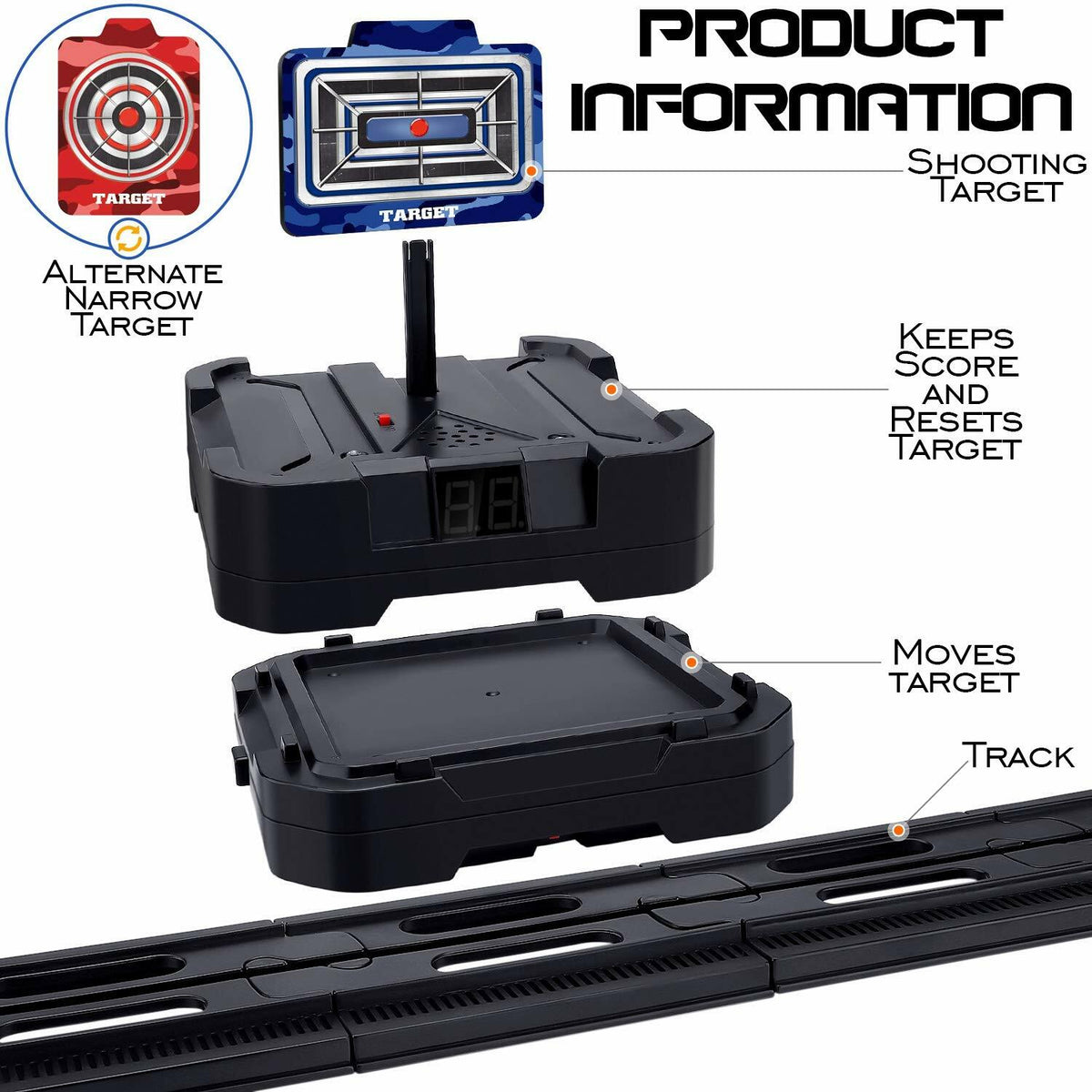 Electronic Moving Auto Resetting Target for Foam Darts with Score Counter