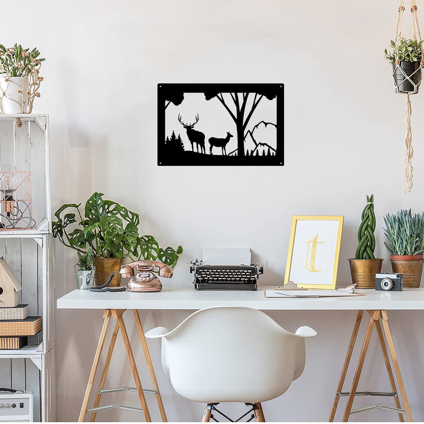 Wildlife Wall Art - Elk Overlook -Size 13.8" x 9" Metal Wall Art