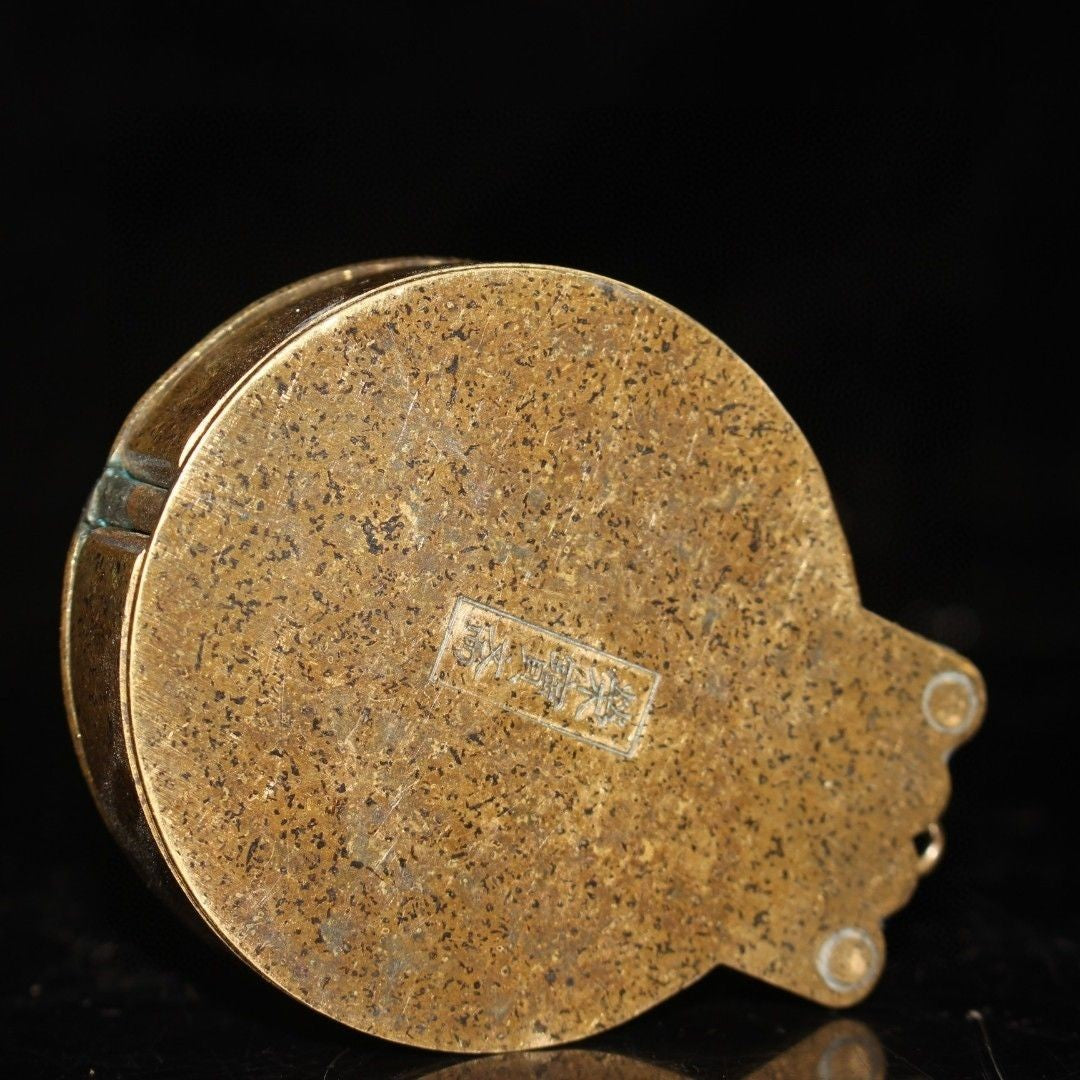 Antique Collection Chinese Pure Brass Handmade Ladybug Box Jewelry Box
