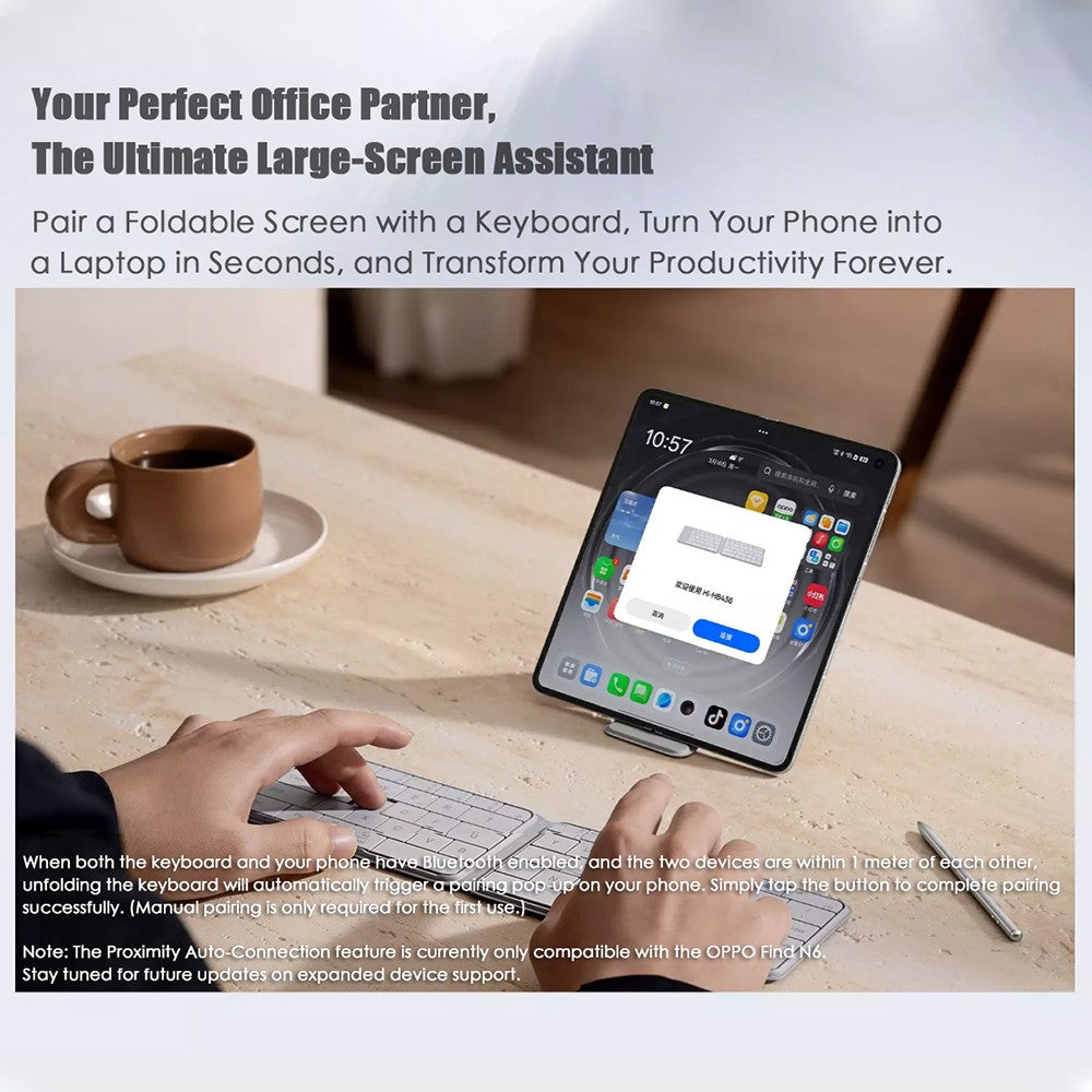 Original OPPO Find N6 Foldable Keyboard – 5mm Ultra Thin, AI Key, Magnetic Stand