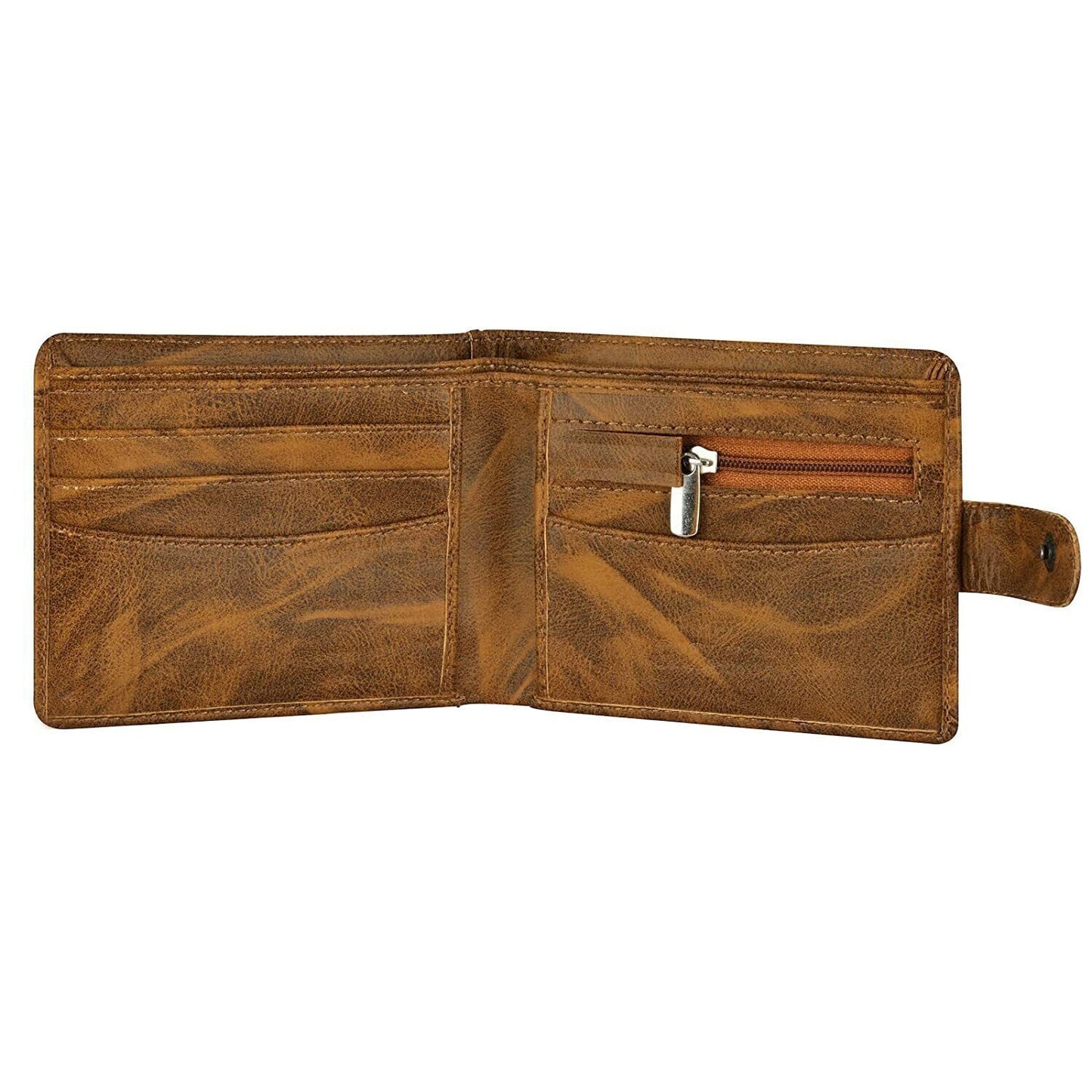Brand New Authentic Tan BI-Fold Genuine Leather Mens Wallet