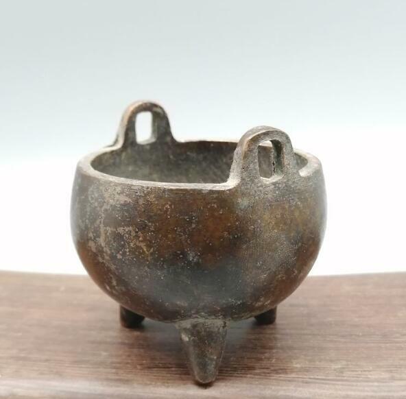 Mini Incense Burner Retro Bronze Censer Collectible Hand-carved Ornament