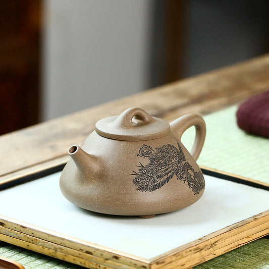 China Yixing Zisha Pottery Duan Clay Handmade 260cc Phoenix Teapot