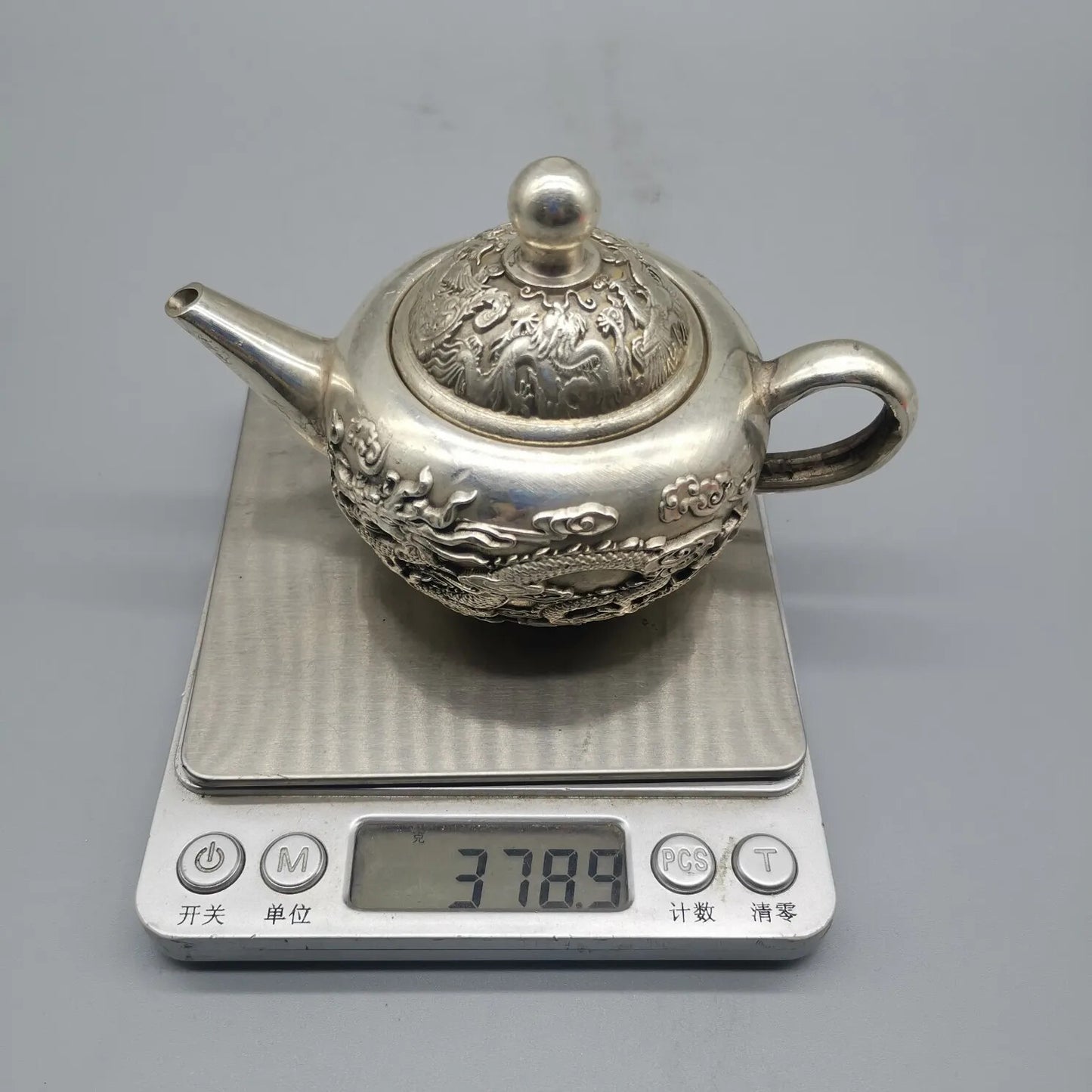 Chinese Antique Copper Teapot Ornaments Dragon and Phoenix Brass Collection