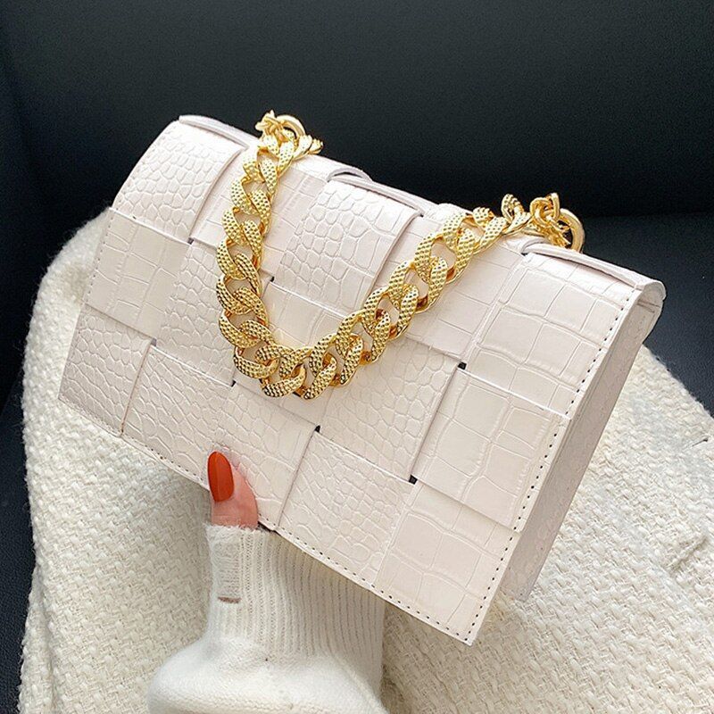 12 Colors Handbag Purse Alligator Pattern Shoulder Bag Women Chain Crossbody Bag