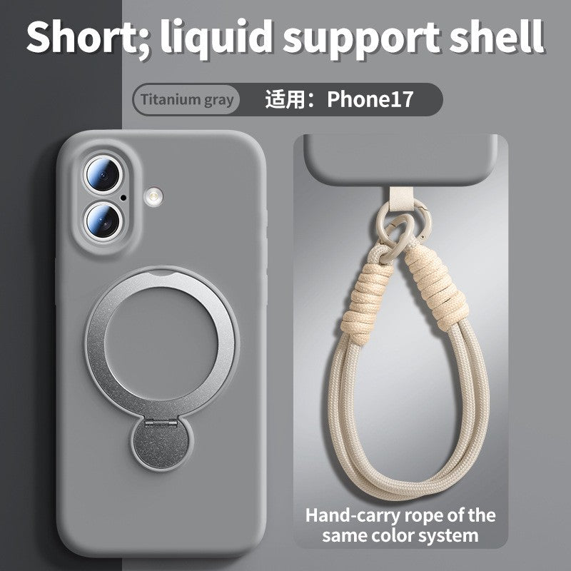 360° Rotation Bracket Holder Clear Back Cover Case for iPhone17pro max/16/15/14