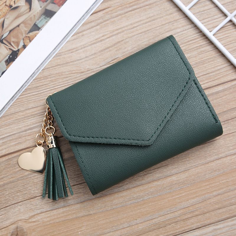 Fringed Wallet Synthetic Leather Three Fold Purse Card Purse Change Bags Pouches