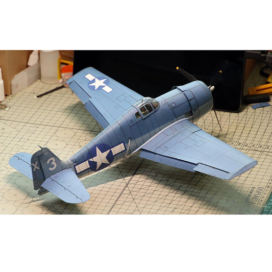 DIY 1:32 Grumman F6F-3 Hellcat Fighter Paper Model Military Plane Model DIY