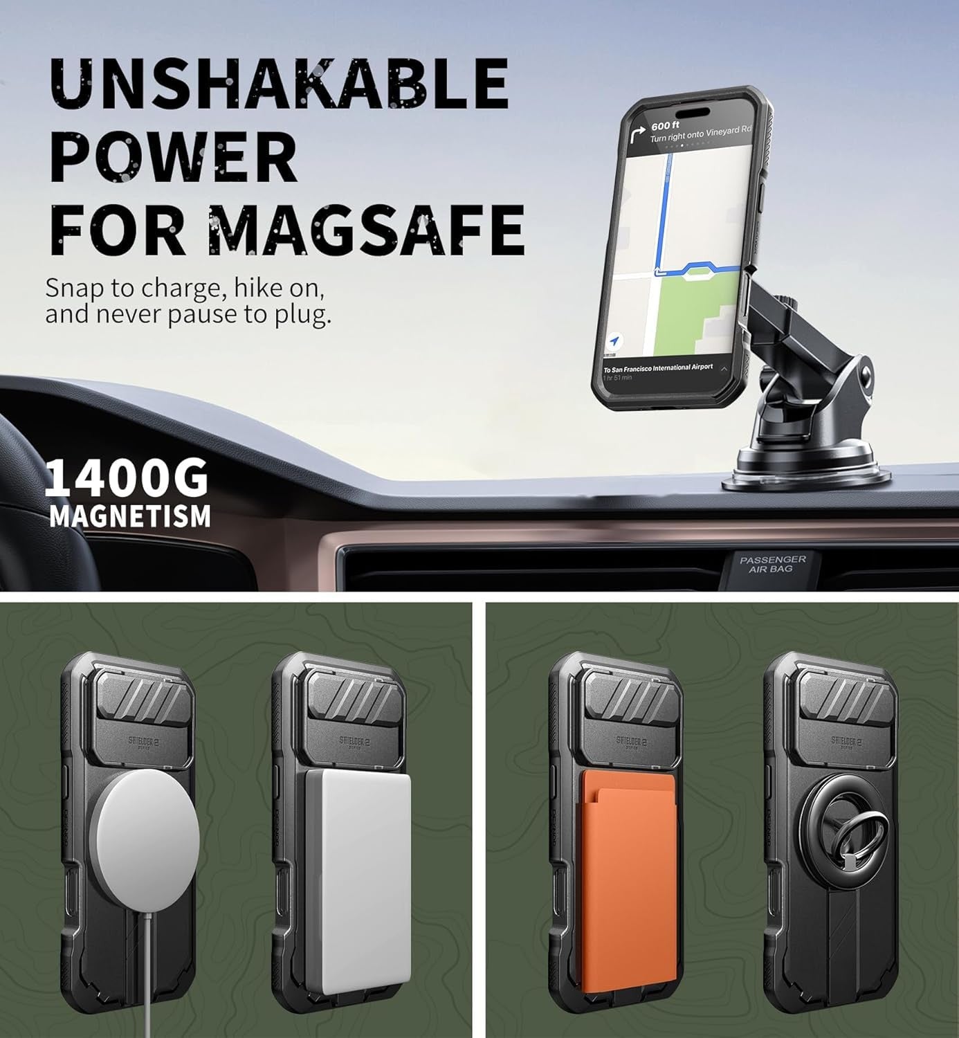 for Iphone Air Case with Slide Camera Cover & Adjustable Kickstand & Built-In Sc