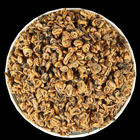 250g 2023 Yunnan Chinese Golden Spiral Black Tea Dianhong Red Single Bud Black