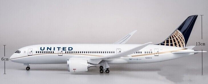1:130 43CM UNITED BOEING 787 Passenger Plane Landing Gear Resin Aircraft Model