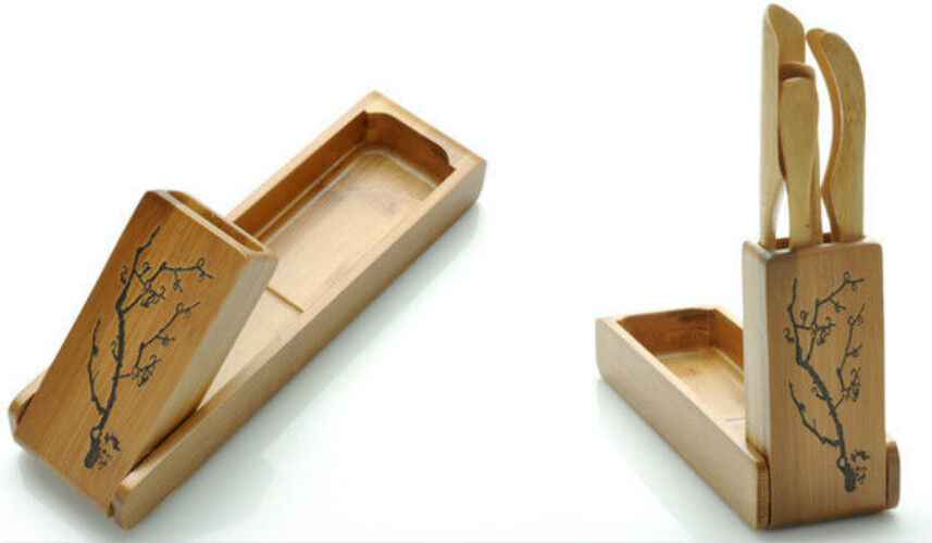 Bamboo Kung Fu Tea Set Tea Spoon Clamp Needle 120 Degrees Tool Box Tea Infusers
